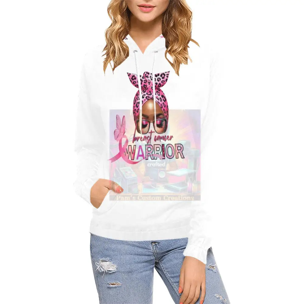 Breast Cancer Hoodie White All Over Print For Women (H13)