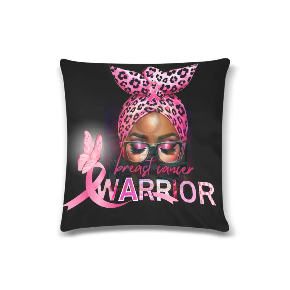 Breast Cancer Pillow Case Custom Zippered 16’’X16’’(Twin Sides) 16’’X16’’