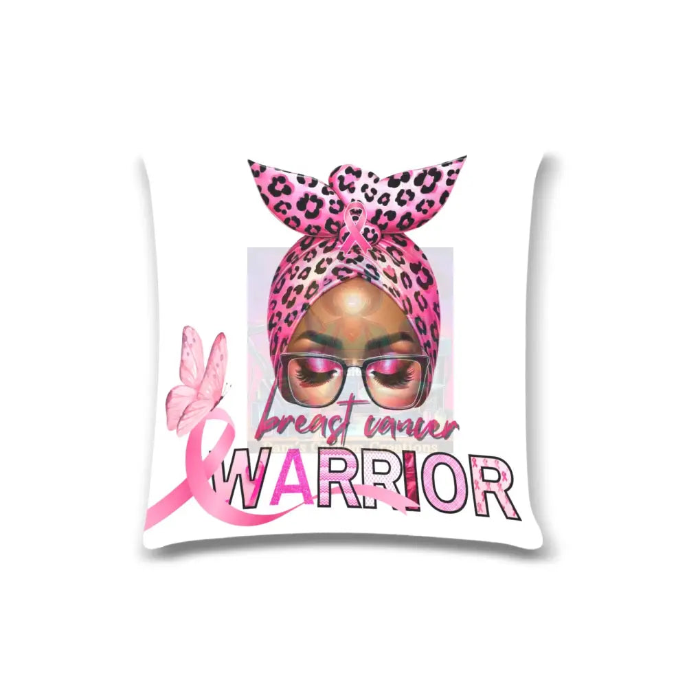 Breast Cancer Pillow Case Custom Zippered 16’’X16’’(Twin Sides) 16’’X16’’